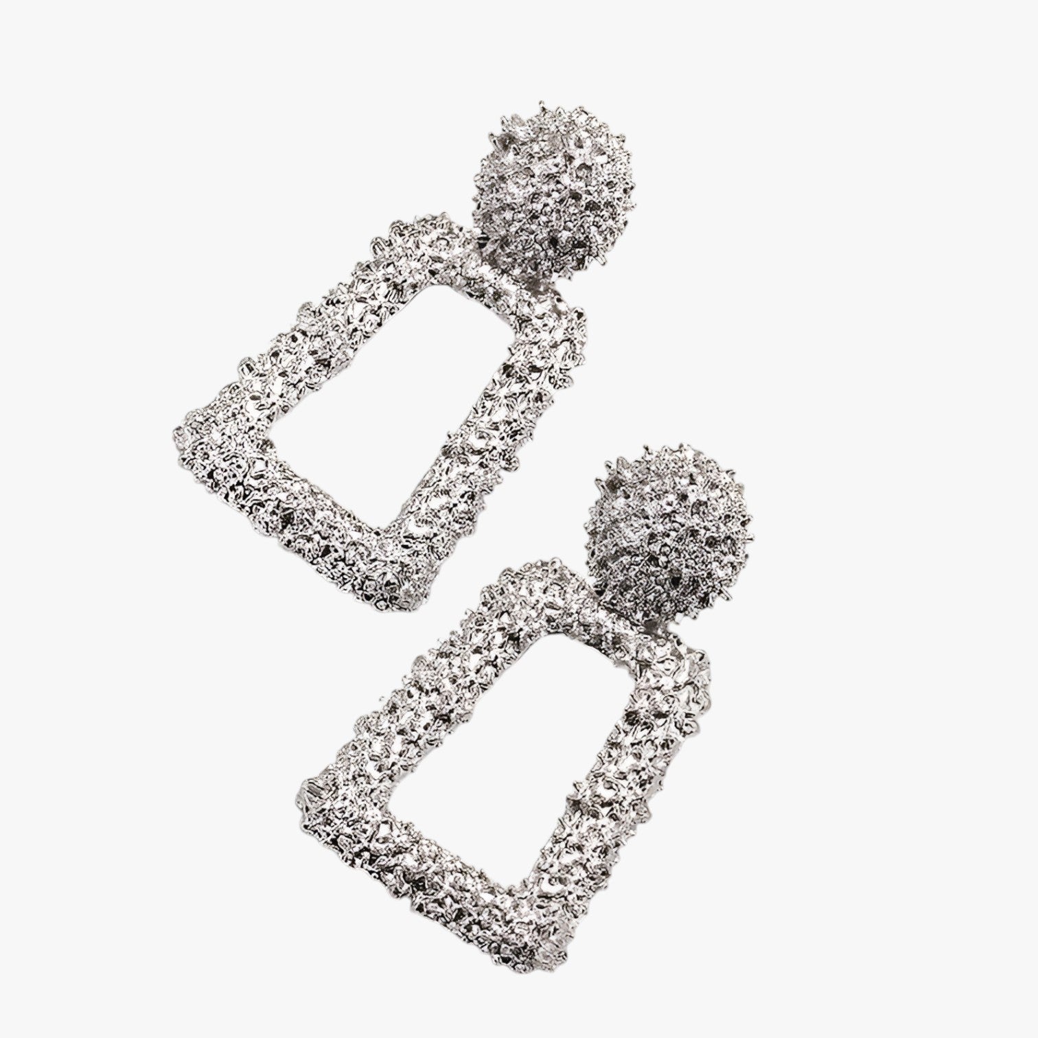 Orecchini pendenti geometrici in metallo scolpito - argento - EARRINGS Earrings for Women Girls geometrici jewelry metallo New Fashion Earrings orecchini orecchini pendenti pendenti scolpito - Concept Palermo