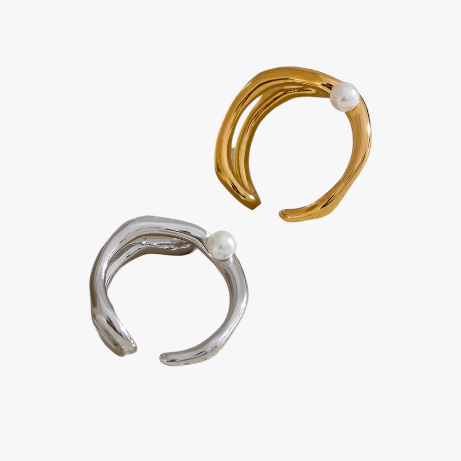 Anello in Acciaio con Perla – Eleganza Geometrica che Dura nel Tempo Donna - - Accessories Jewelry acciaio anello anello acciaio donna dura eleganza geometrica jewelry Rings womens ring - Concept Palermo