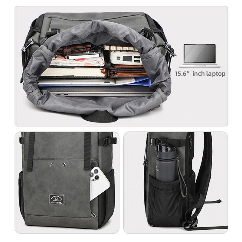 Men's Rolltop Backpack Yellow Travel Laptop Rucksack Waterproof Unisex Causal Daypack Mochila Bagpack for - - backpack bagpack causal daypack laptop Men mochila overig rolltop rolltop backpack Waterproof - Concept Palermo
