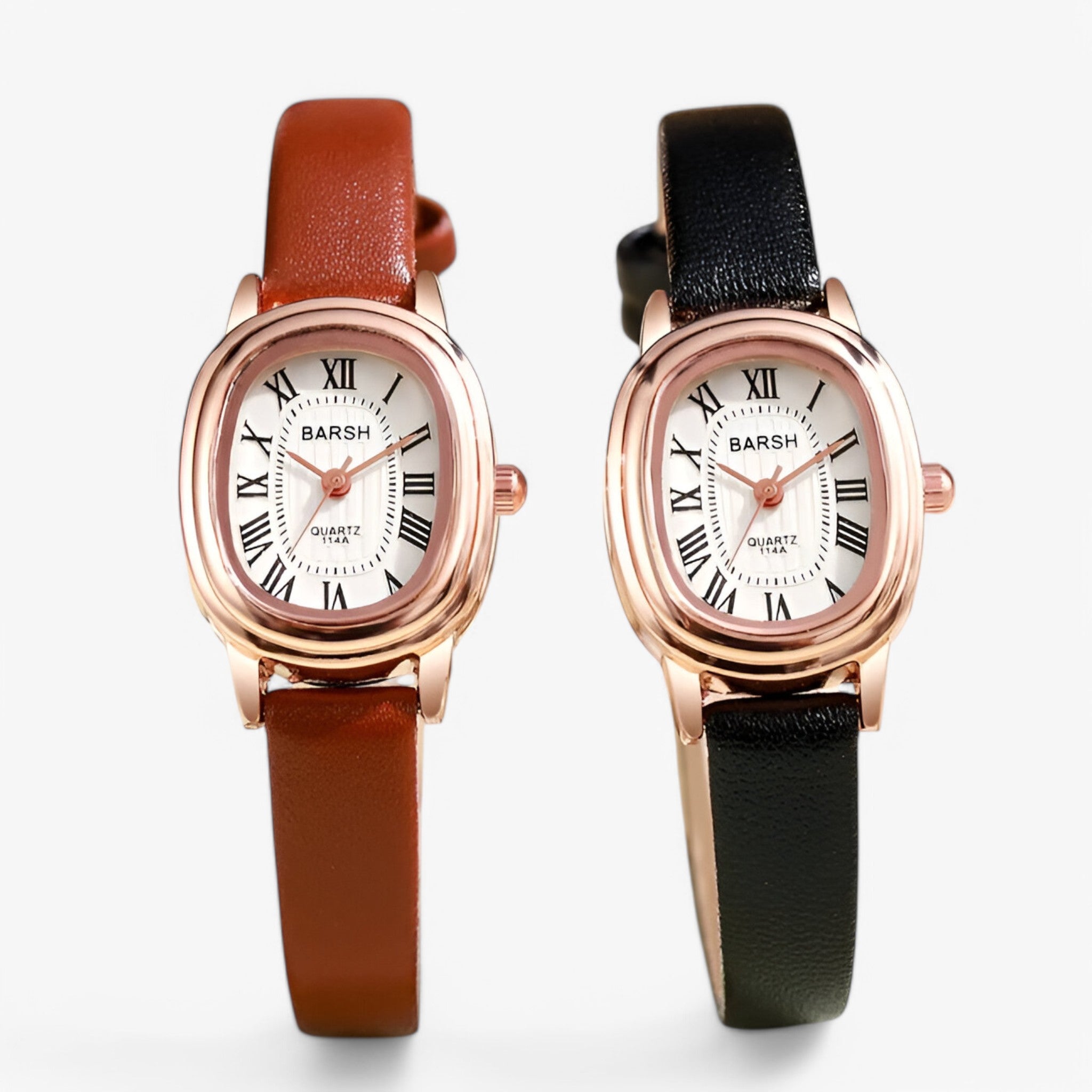 Orologio Donna Elegante con Quadrante Ovale, Cinturino in Vera Pelle Nero - - donna female watch orologio orologio donna ovale quadrante quarzo watch for women watches - Concept Palermo