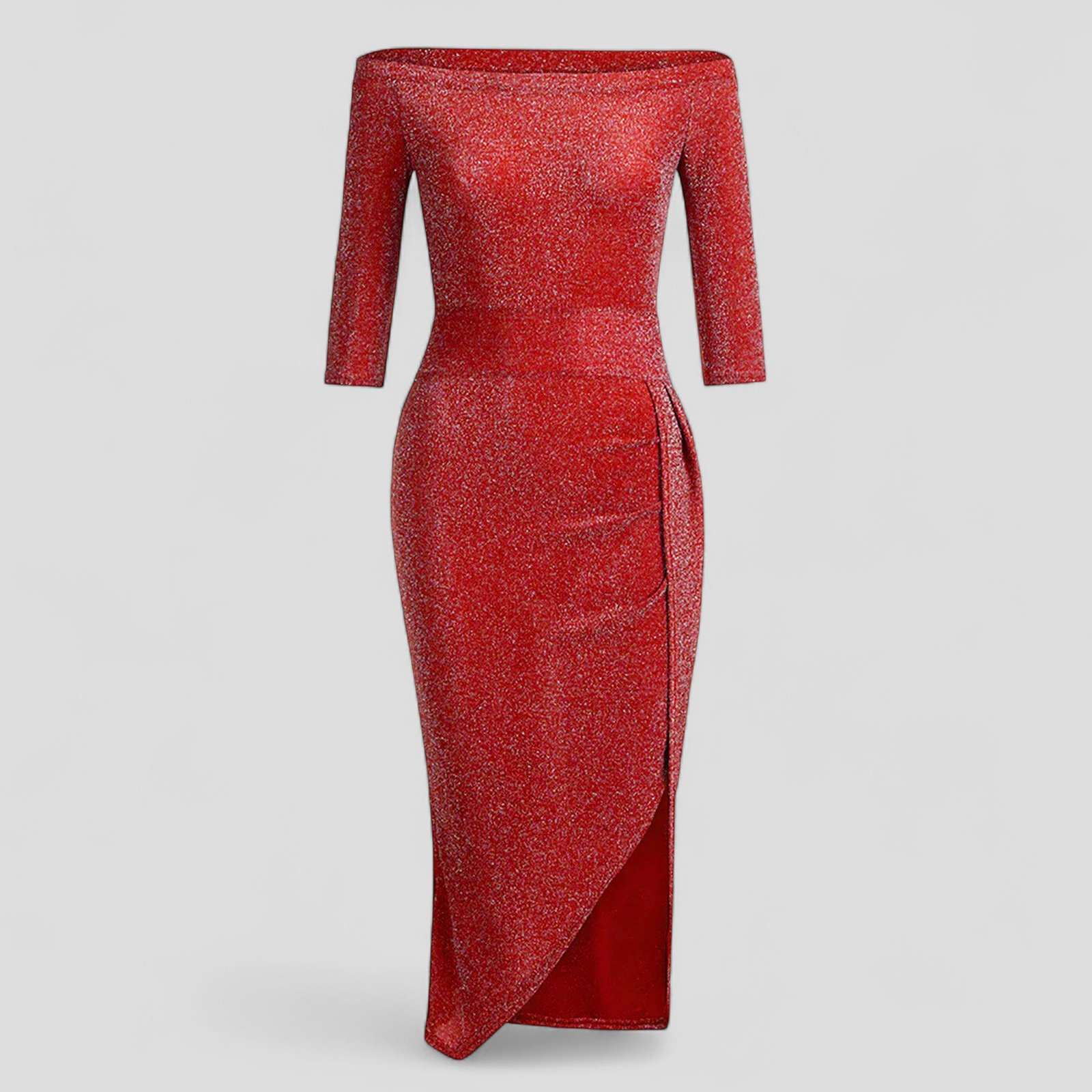 Abito Cerimonia Donna Estivo in Raso Donna - Rosso - abito abito cerimonia abito elegante abito estivo abito in satin abito per eventi abito versatile cerimonia donna dresses estivo fashion donna moda estate raso stile estivo vestito glamour vestito senza spalline - Concept Palermo