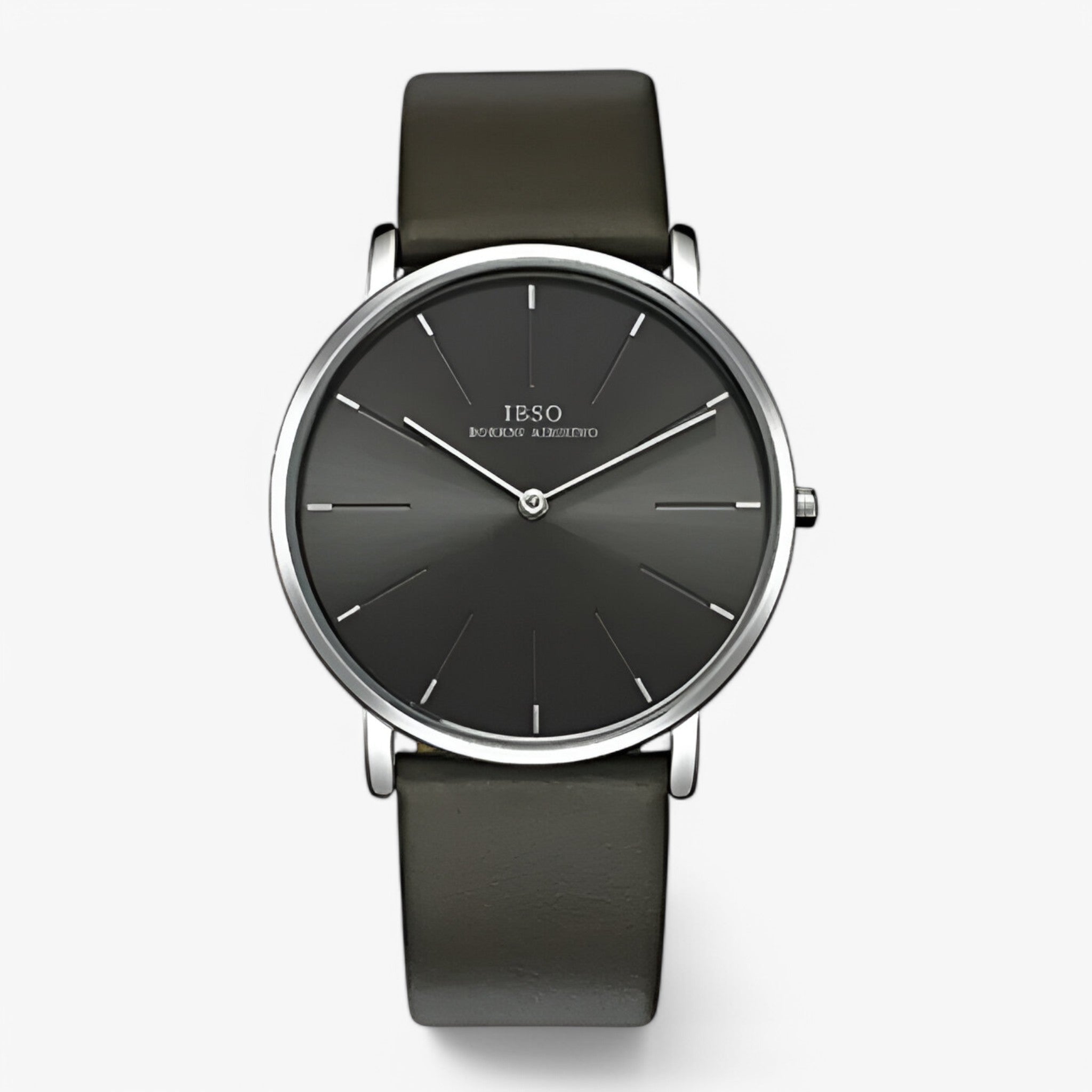 Orologio da uomo di lusso in pelle marrone ultrasottile - Grigio - orologio orologio uomo pelle ultrasottile uomo watch for men watches - Concept Palermo