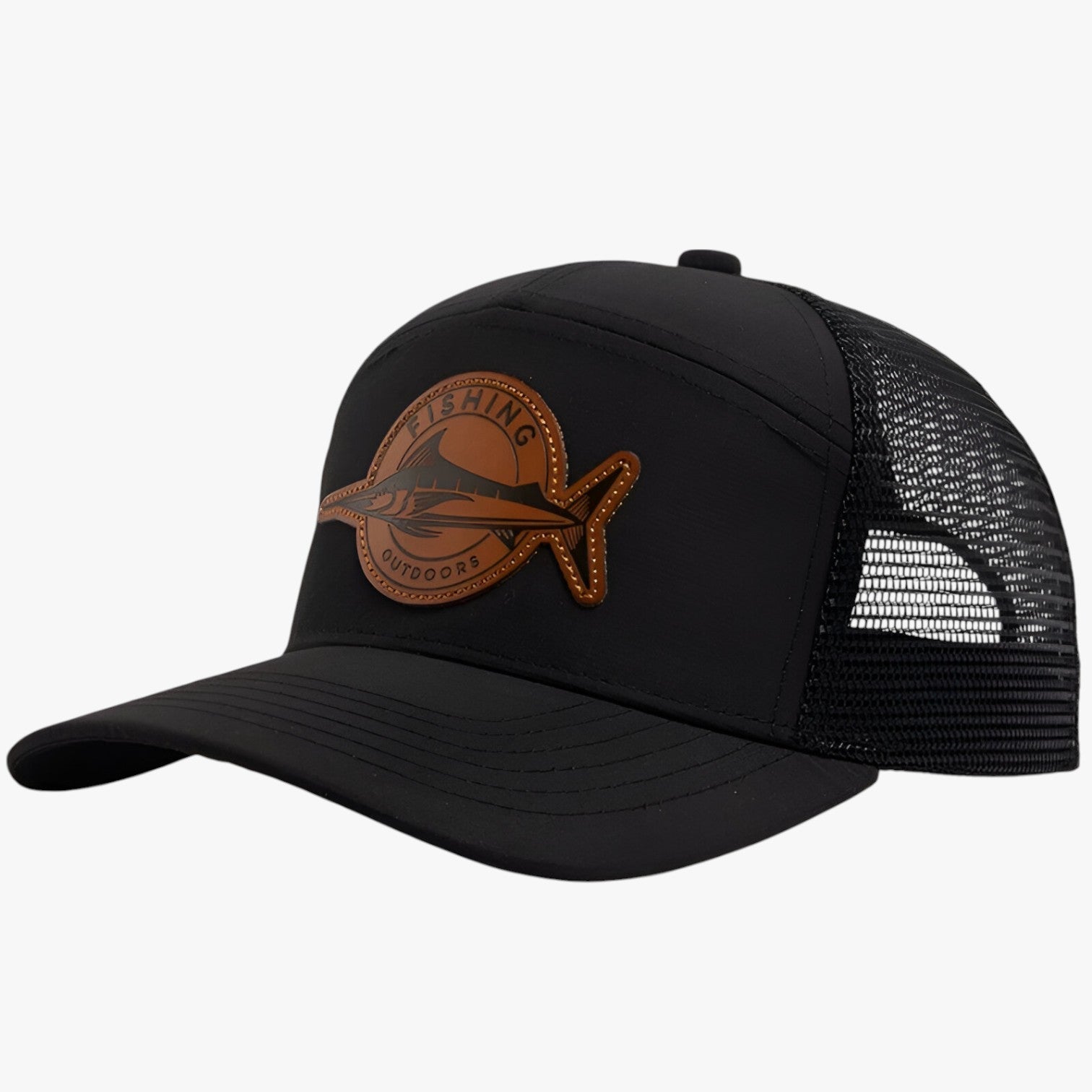 Cappellino estivo da camionista con etichetta in rete e pelle Lino Uomo - nero Regolabile - Baseball caps camionista cappellino cappellino estivo caps estivo etichetta lino men's hat mens accessory mens cap pelle - Concept Palermo