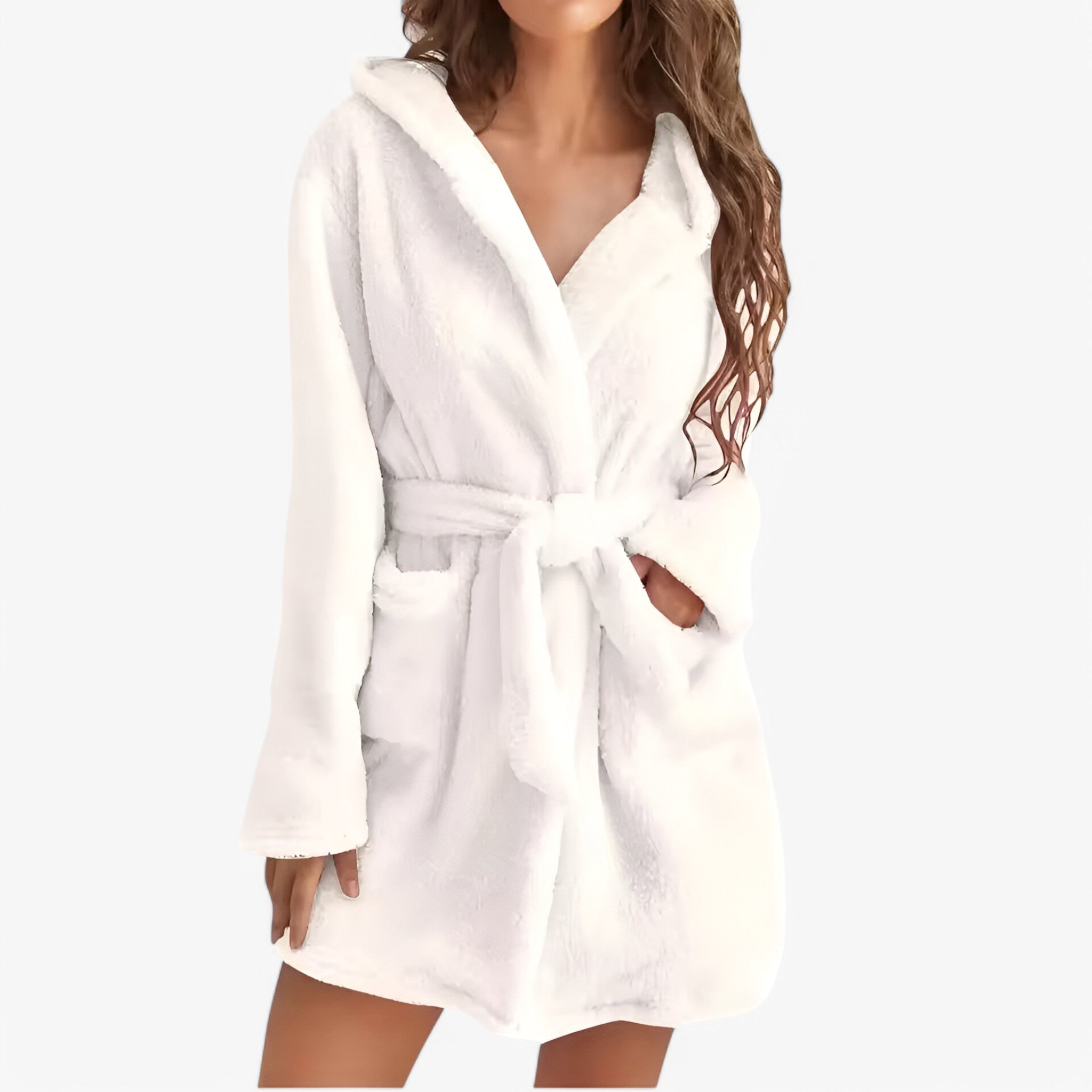 Accappatoio con Cappuccio Caldo e Morbido Uomo - R20225Bianco - accappatoio accappatoio cappuccio Bathrobes caldo cappuccio freja | accappatoio con cappuccio caldo e morbido - € uomo - Concept Palermo