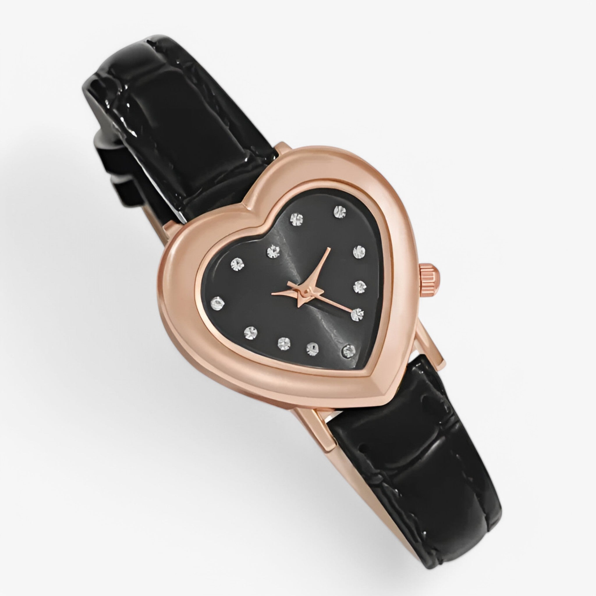 Orologio da donna con quadrante a cuore e cinturino in pelle - - cinturino cuore donna female watch orologio orologio donna pelle quadrante watch for women watches - Concept Palermo