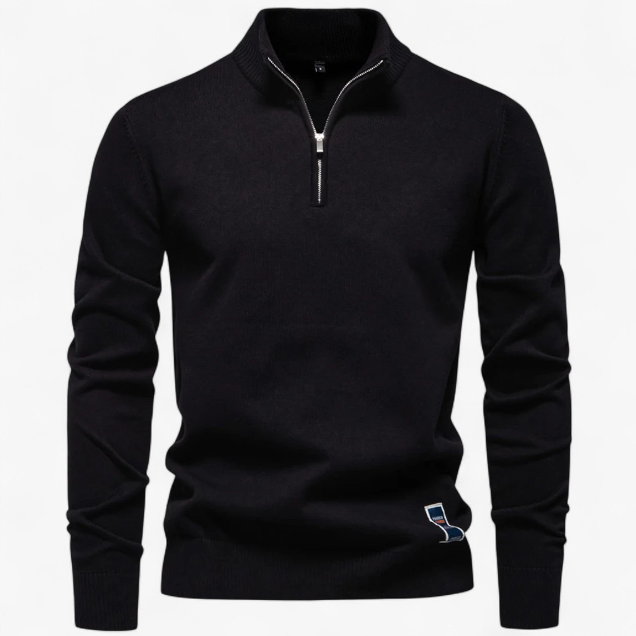 Maglione da Uomo con Mezza Zip Cotone - Nero S 60-70kg - Clothes clothes men Clothing cotone maglione maglione uomo men's top clothes mezza Sweater sweater men sweaters uomo - Concept Palermo