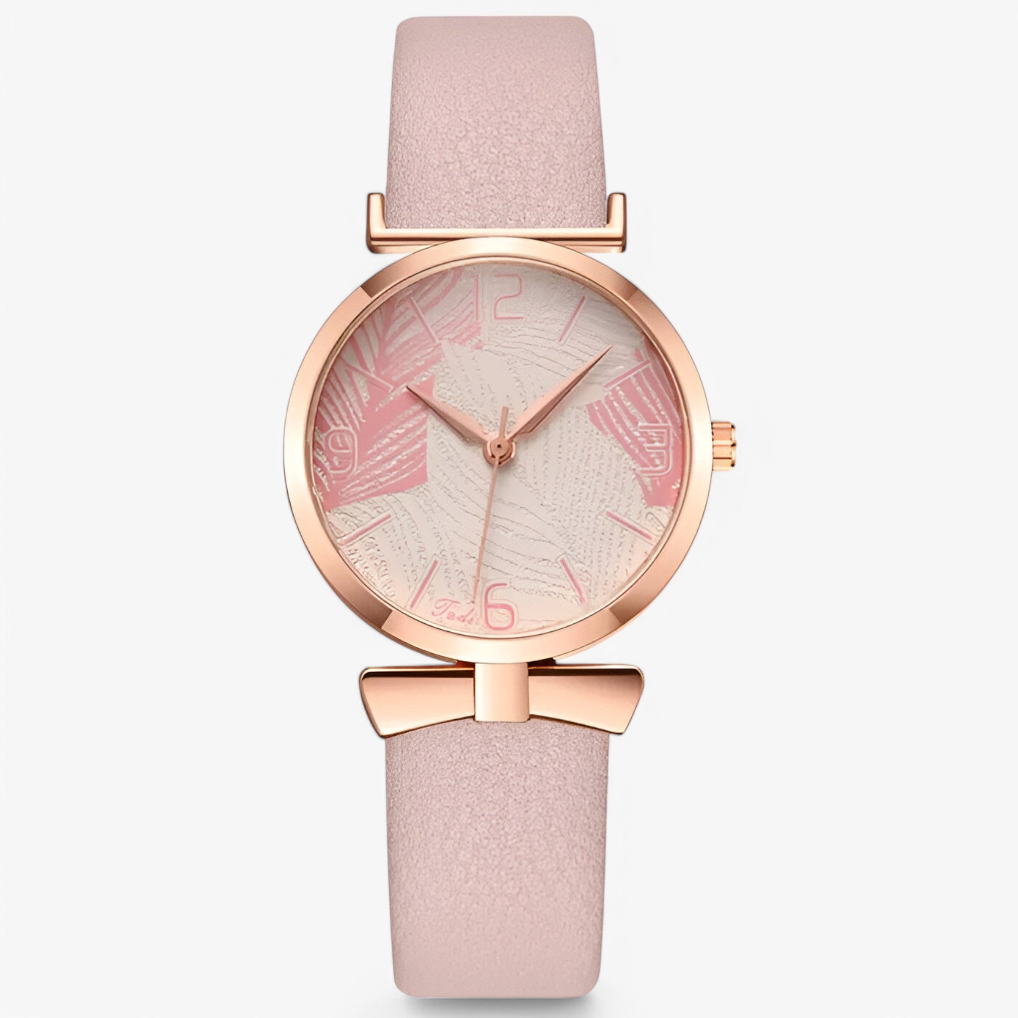 Orologio Digitale Donna al Quarzo Elegante con Motivo Foglia - Rosa - alla cinturino digitale donna female watch foglia moda motivo orologio watch for women - Concept Palermo