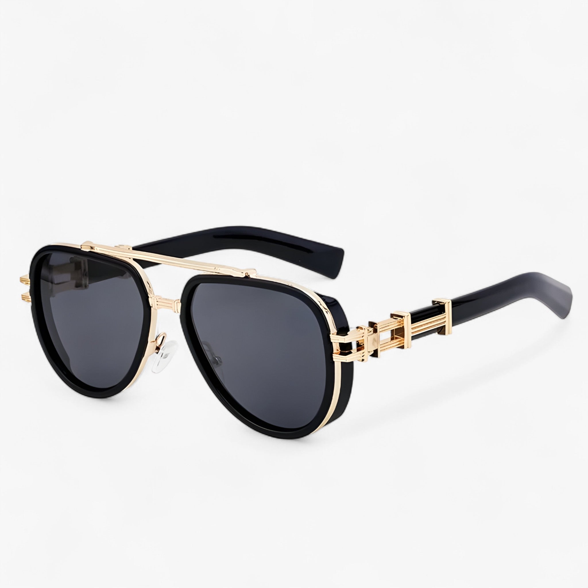Occhiali da sole polarizzati steampunk oversize Uomo - Nero Oro Grigio - accessoires occhiali occhiali sole oversize polarizzati sole steampunk sunglasses uomo zonnebrillen - Concept Palermo