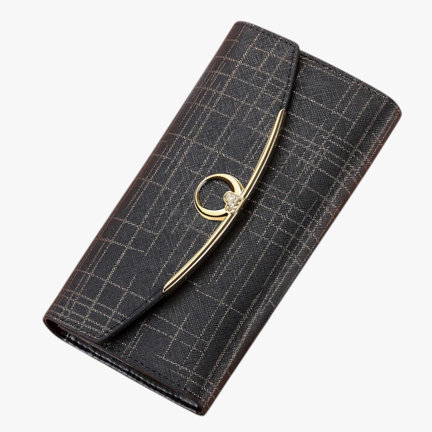 Portafoglio lungo in pelle con grande capacità - Nero - capacità elegant wallet pelle portafoglio portafoglio pelle wallet wallets womens wallet - Concept Palermo