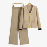 Set Due Pezzi in Maglia con Cardigan e Pantaloni Uomo