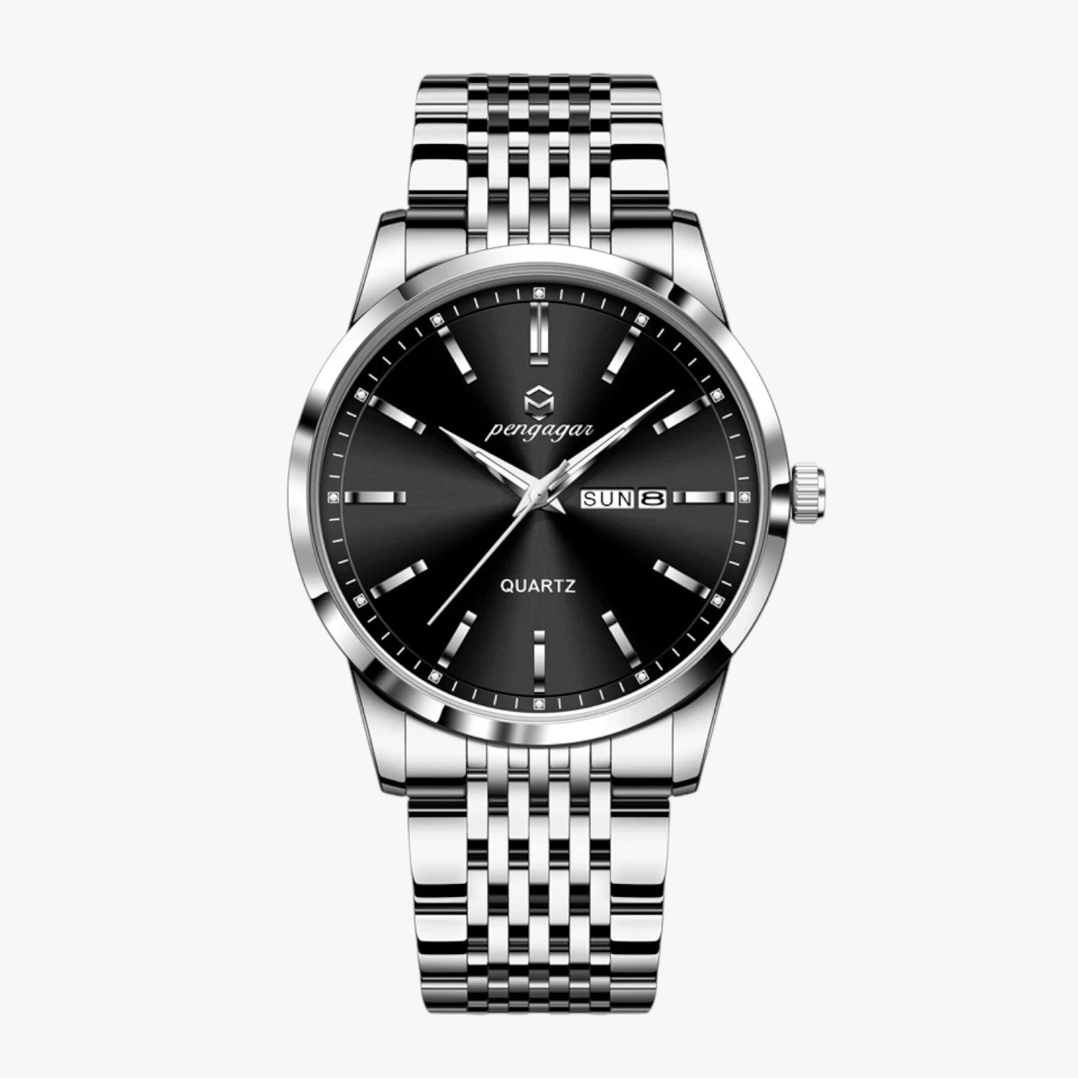 Orologio maschile e impermeabile Acciaio - Nero Argento - acciaio impermeabile maschile orologio orologio maschile watch watches - Concept Palermo