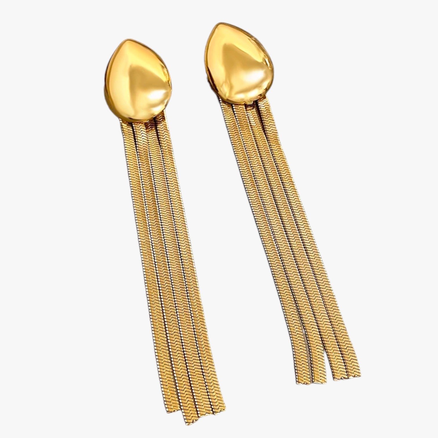 Orecchini a Goccia con Nappa Lunga Brillante - oro - brillante EARRINGS Earrings for Women Girls goccia jewelry lunga nappa New Fashion Earrings orecchini orecchini goccia - Concept Palermo