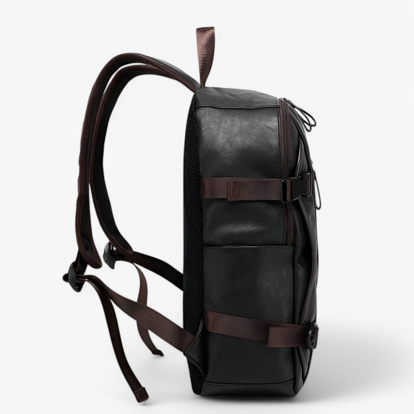 Zaino Uomo in Vera Pelle Nera - Elegante e Funzionale per Lavoro e Viaggio - - accessoires bags pelle tassen uomo zaino zaino pelle - Concept Palermo