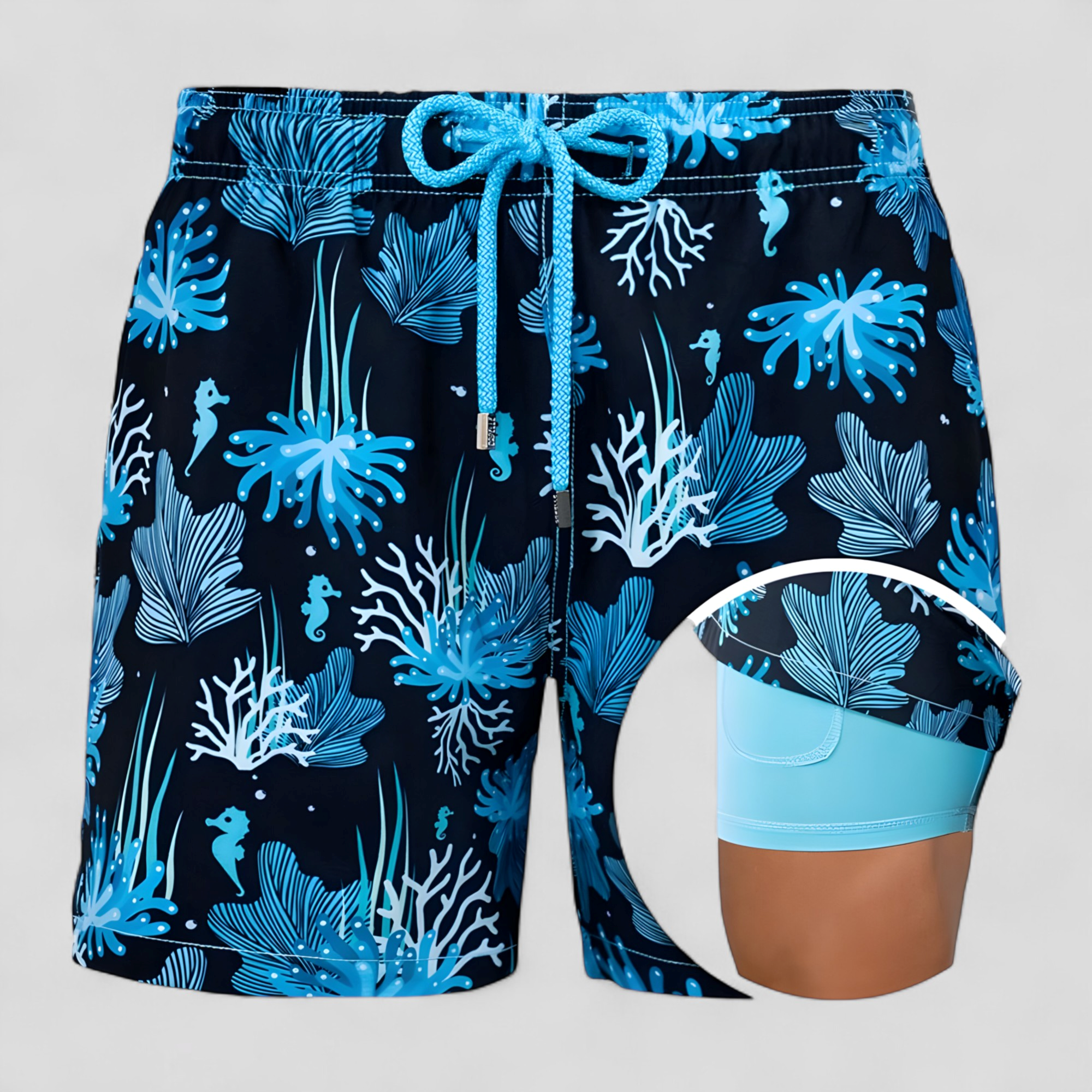Costume da Bagno Uomo Asciugatura Rapida con Tasche Laterali, Pantaloncino Mare - Blu 3 - abbigliamento mare asciugatura cintura con cordino costume costume da bagno costume da bagno rapido costume da bagno uomo costume elegante costume per attività acquatiche costume uomo nuoto e sport acquatici rapida shorts shorts da nuoto tasca interna costume tasche uomo - Concept Palermo
