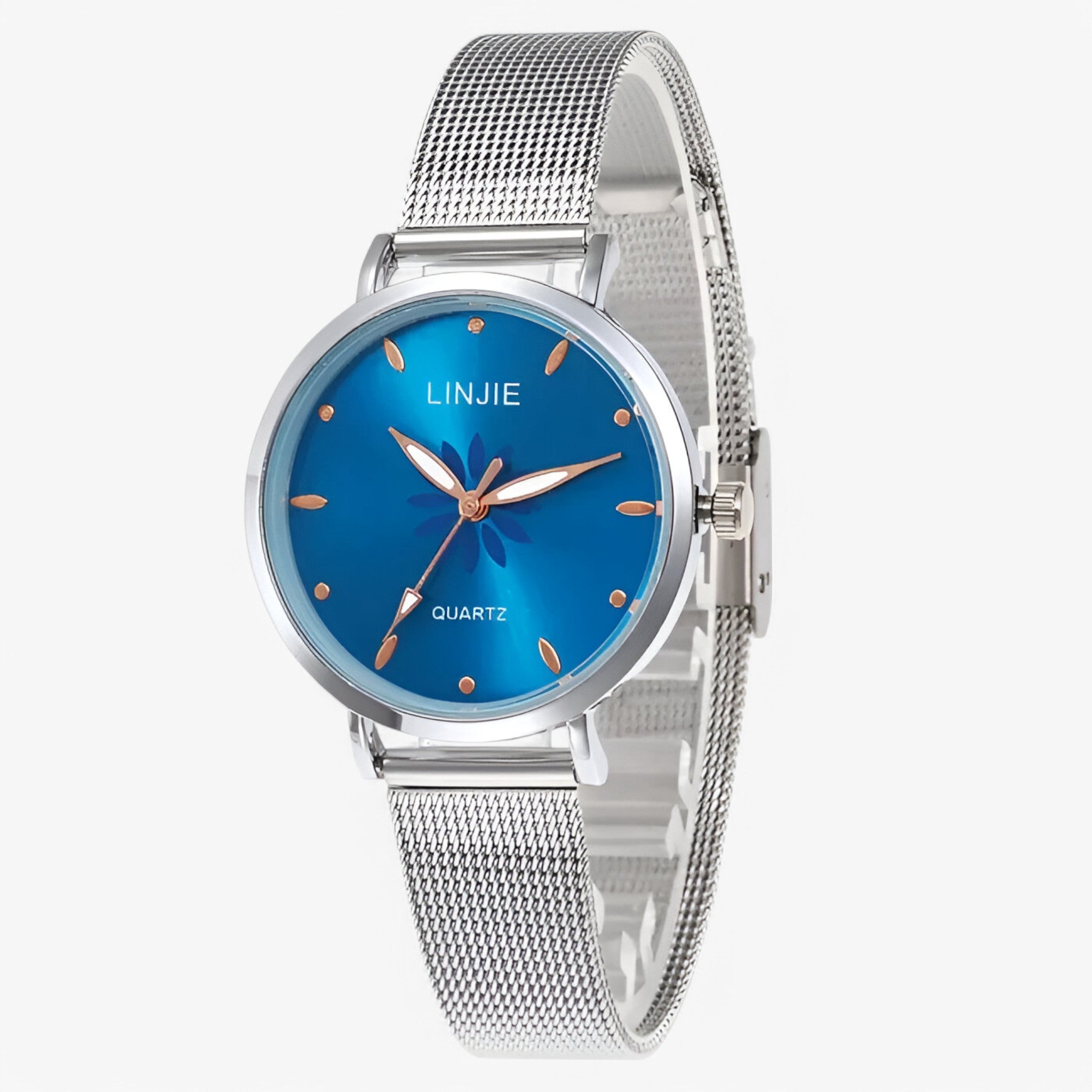 Orologio minimalista in argento con fiori e cinturino in acciaio - - acciaio cinturino female watch fiori minimalista orologio orologio minimalista watch for women watches - Concept Palermo