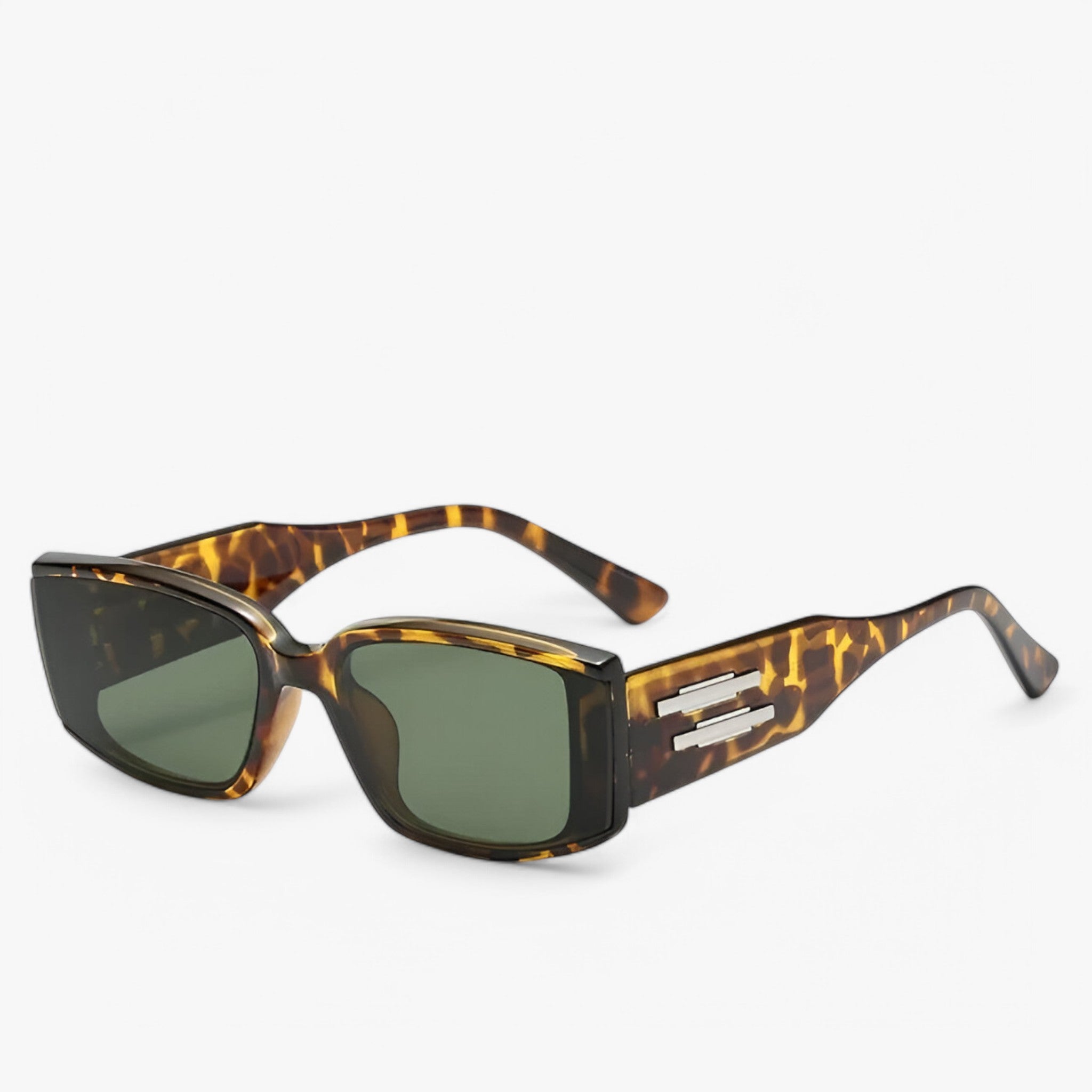 Occhiali da sole retrò con montatura rettangolare piccola - Verde leopardo Come immagine - montatura occhiali occhiali sole piccola retr rettangolare shades for men sole sunglasses - Concept Palermo