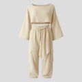 Conjunto de verano de lino para mujer piel
