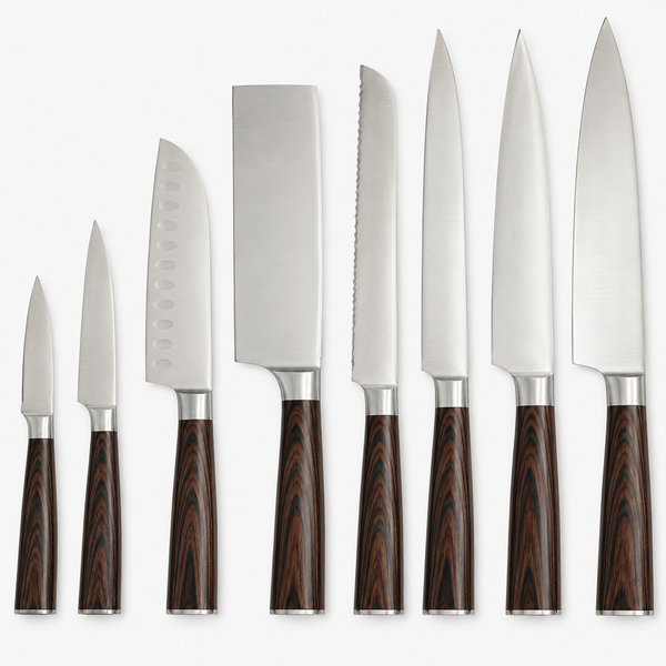 Coltello da Chef Professionale Imperial in Acciaio Inox - Lama Affilata per Cucina - MONTAGGIO COMPLETO (8 COLTELLI) - calla coltelli cucina damasco damascus pattern giapponesi high-quality knife home & garden Japanese knife kitchen knife set Kitchen Knives knife set knives Linen motivo Unisex - Concept Palermo