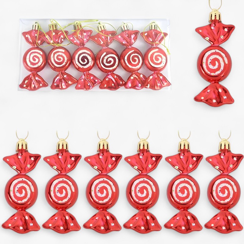 Palline Natalizie Festive - Set9 1 +1 GRATIS - albero di Natale caramelle natalizie decorazioni festive decorazioni natalizie decorazioni rosse e bianche decorazioni stagionali festive fiocchi di neve natalizie ornamenti natalizi palline palline decorate palline di Natale palline natalizie set di palline natalizie - Concept Palermo