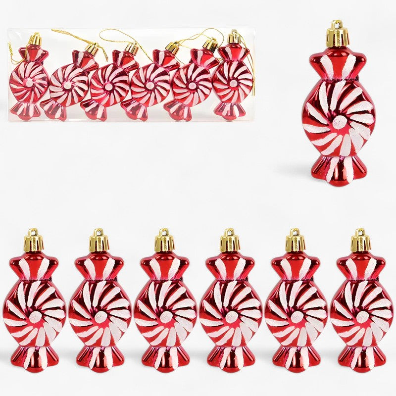 Palline Natalizie Festive - Set7 1 +1 GRATIS - albero di Natale caramelle natalizie decorazioni festive decorazioni natalizie decorazioni rosse e bianche decorazioni stagionali festive fiocchi di neve natalizie ornamenti natalizi palline palline decorate palline di Natale palline natalizie set di palline natalizie - Concept Palermo