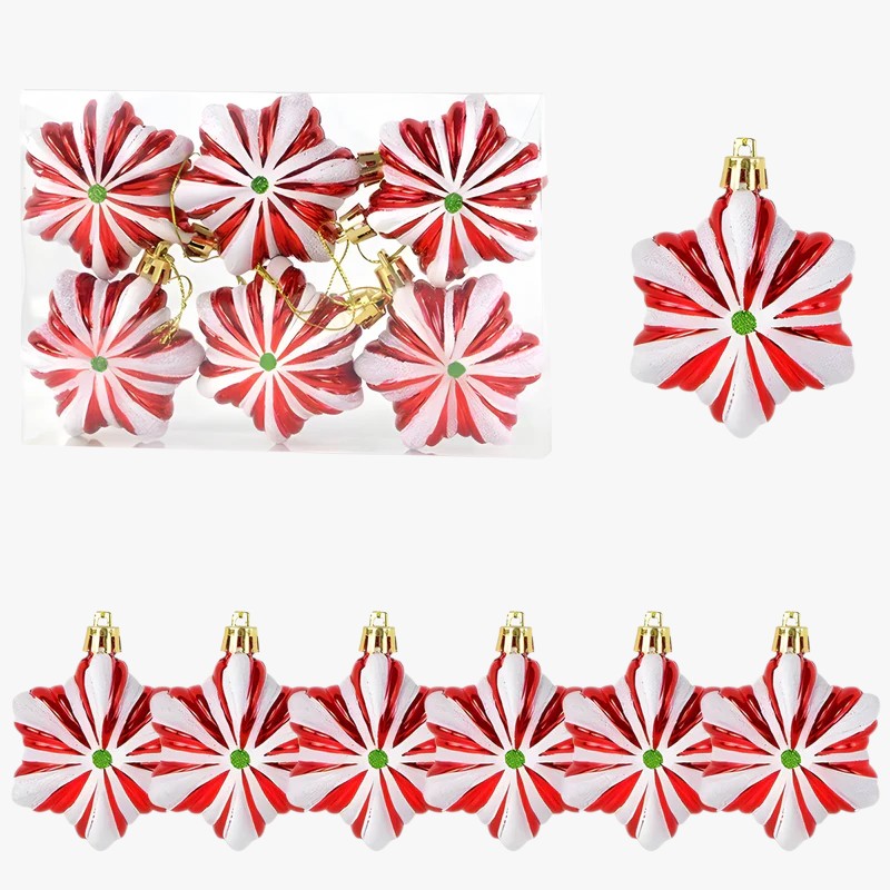 Palline Natalizie Festive - - albero di Natale caramelle natalizie decorazioni festive decorazioni natalizie decorazioni rosse e bianche decorazioni stagionali festive fiocchi di neve natalizie ornamenti natalizi palline palline decorate palline di Natale palline natalizie set di palline natalizie - Concept Palermo