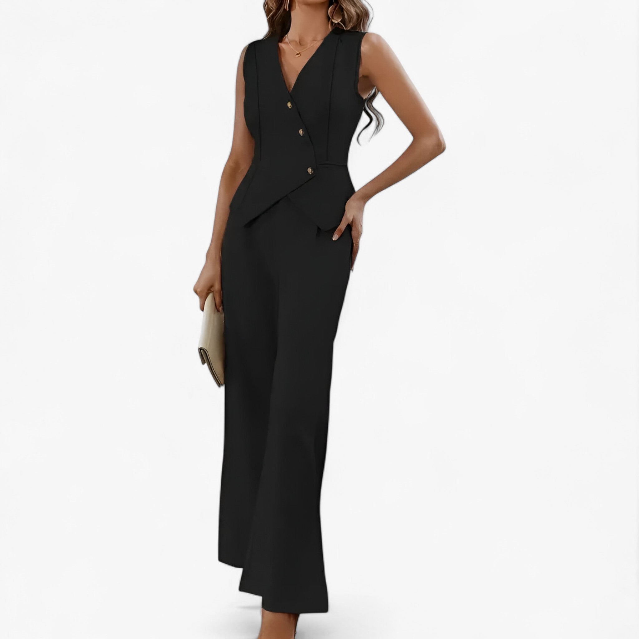 Completo senza maniche per un'eleganza senza sforzo - Nero - clothes for women completo completo maniche eleganza maniche one-pieces robes sforzo women's clothes - Concept Palermo