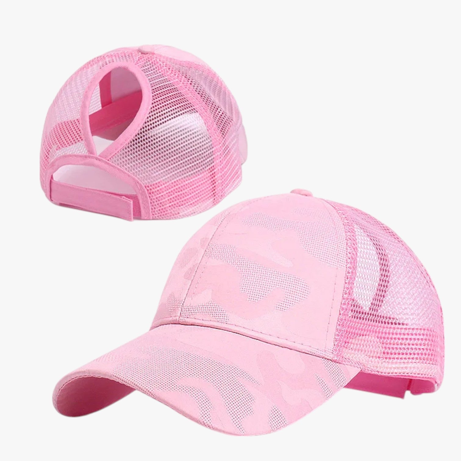 Cappello Estivo Camo con Rete e Chignon - Pink - camo cappello cappello estivo chignon estivo hat Hat for girls hats rete women hat women's hat - Concept Palermo