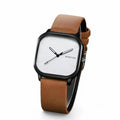 Reloj de cuarzo con esfera cuadrada en piel PU