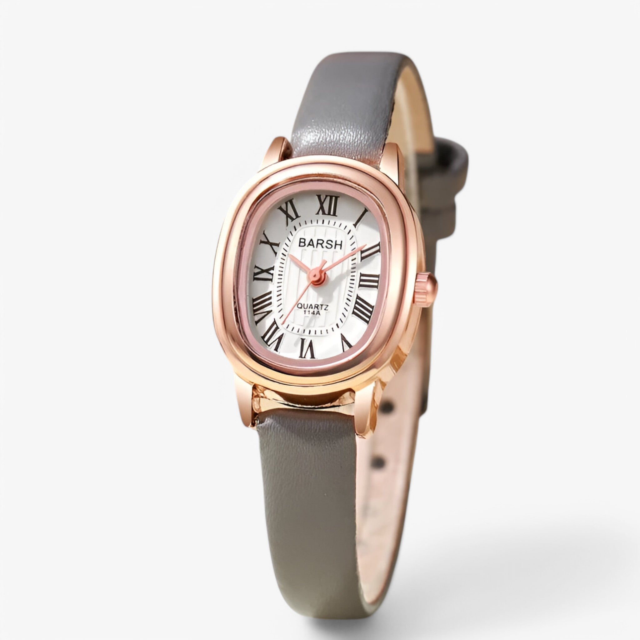 Orologio Donna Elegante con Quadrante Ovale, Cinturino in Vera Pelle Nero - Grigio - donna female watch orologio orologio donna ovale quadrante quarzo watch for women watches - Concept Palermo