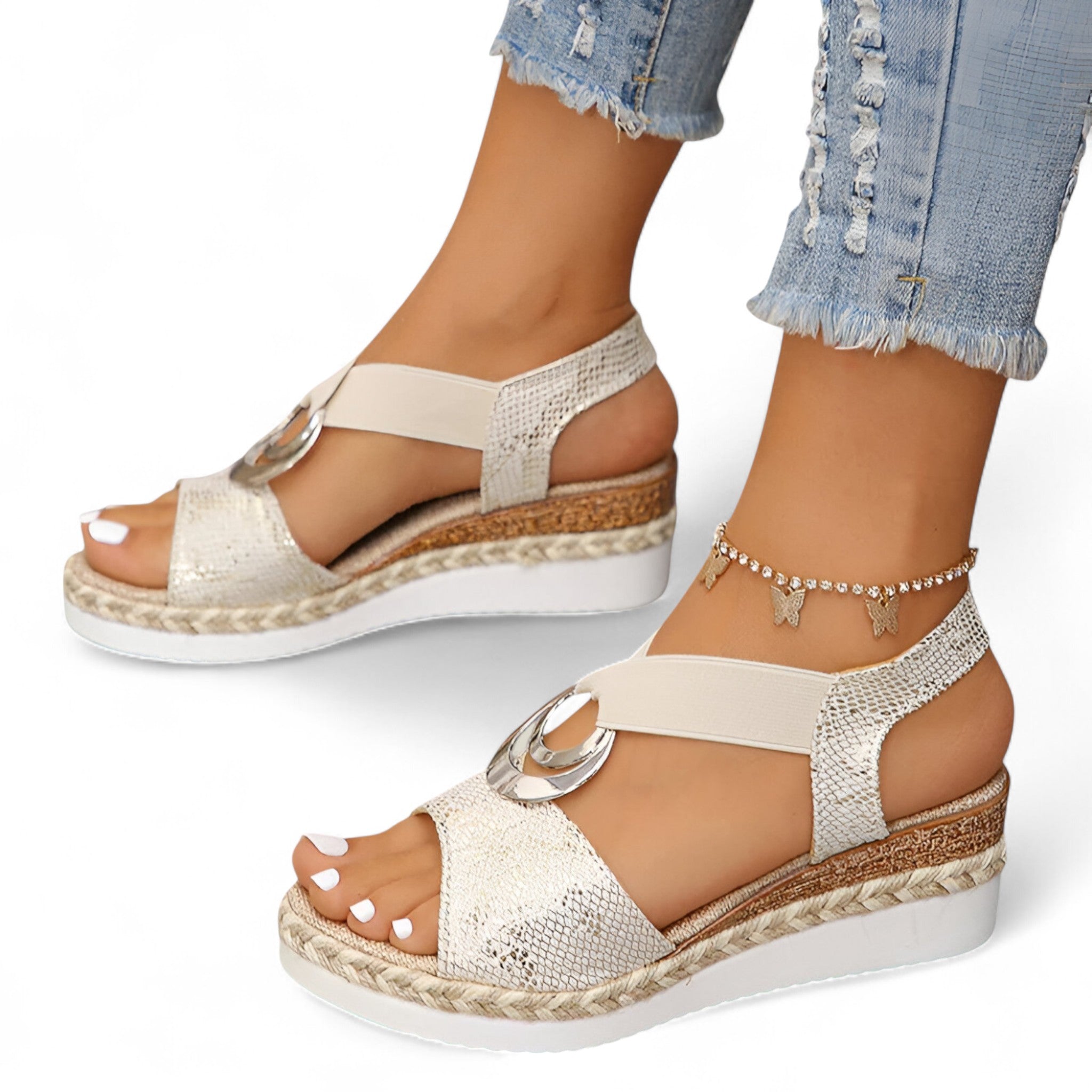 Kilehælede sandaler – vintage og lette til kvinder