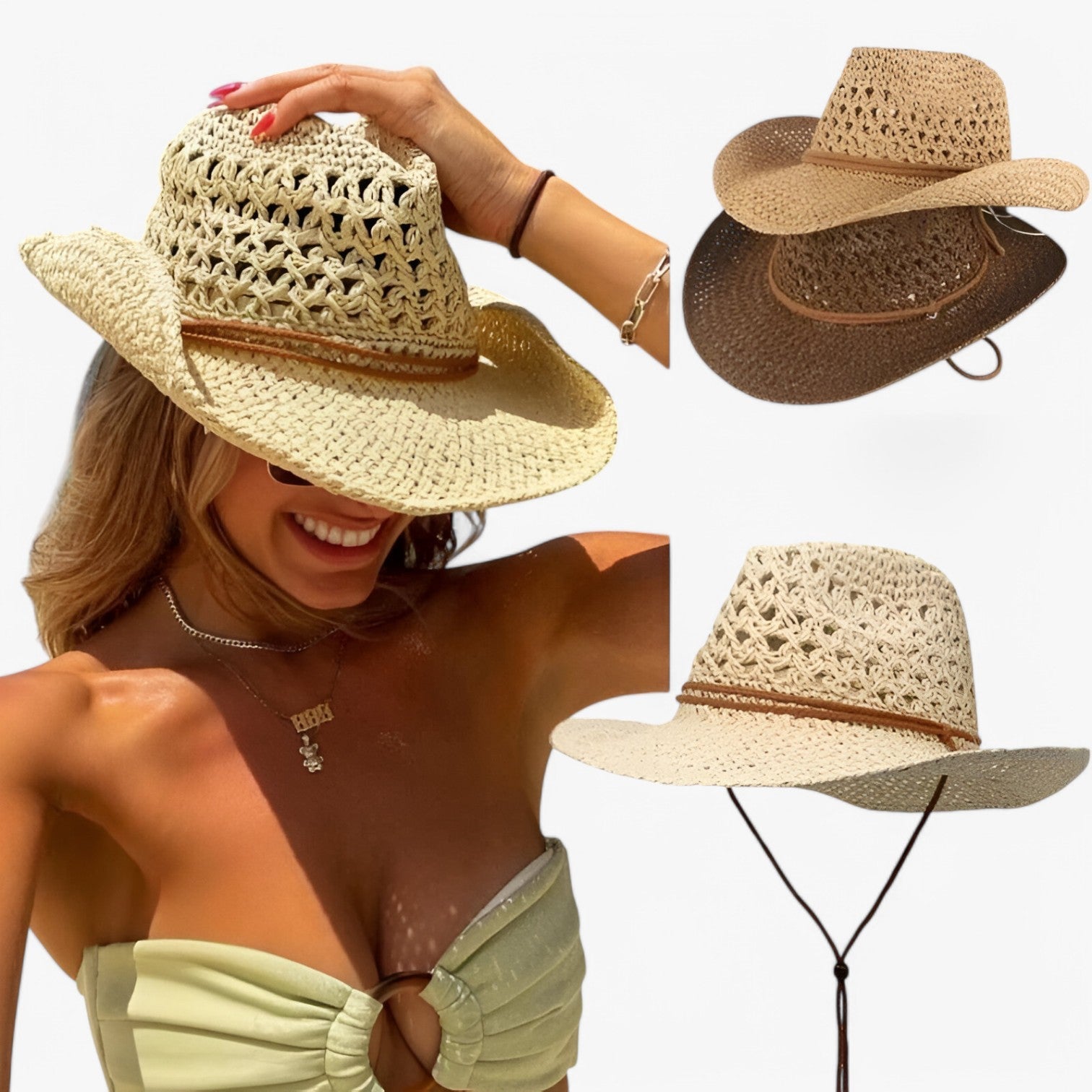 E Protetta - Cappello da Sole Vintage Western per Donne - - cappello donne Hat for girls protetta sole summer hat Sun Hats vintage western women hat women's hat - Concept Palermo