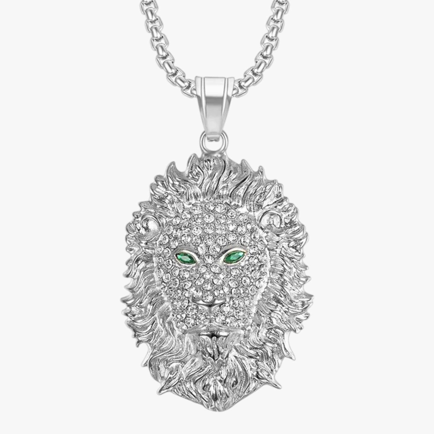 Dominio e Stile in Ogni Dettaglio Il Leone Bling per l'Uomo che Comanda - Colore Argento - bling comanda dettaglio dominio dominio stile Fashion Necklaces jewelry leone necklace necklace for men NECKLACES ogni - Concept Palermo