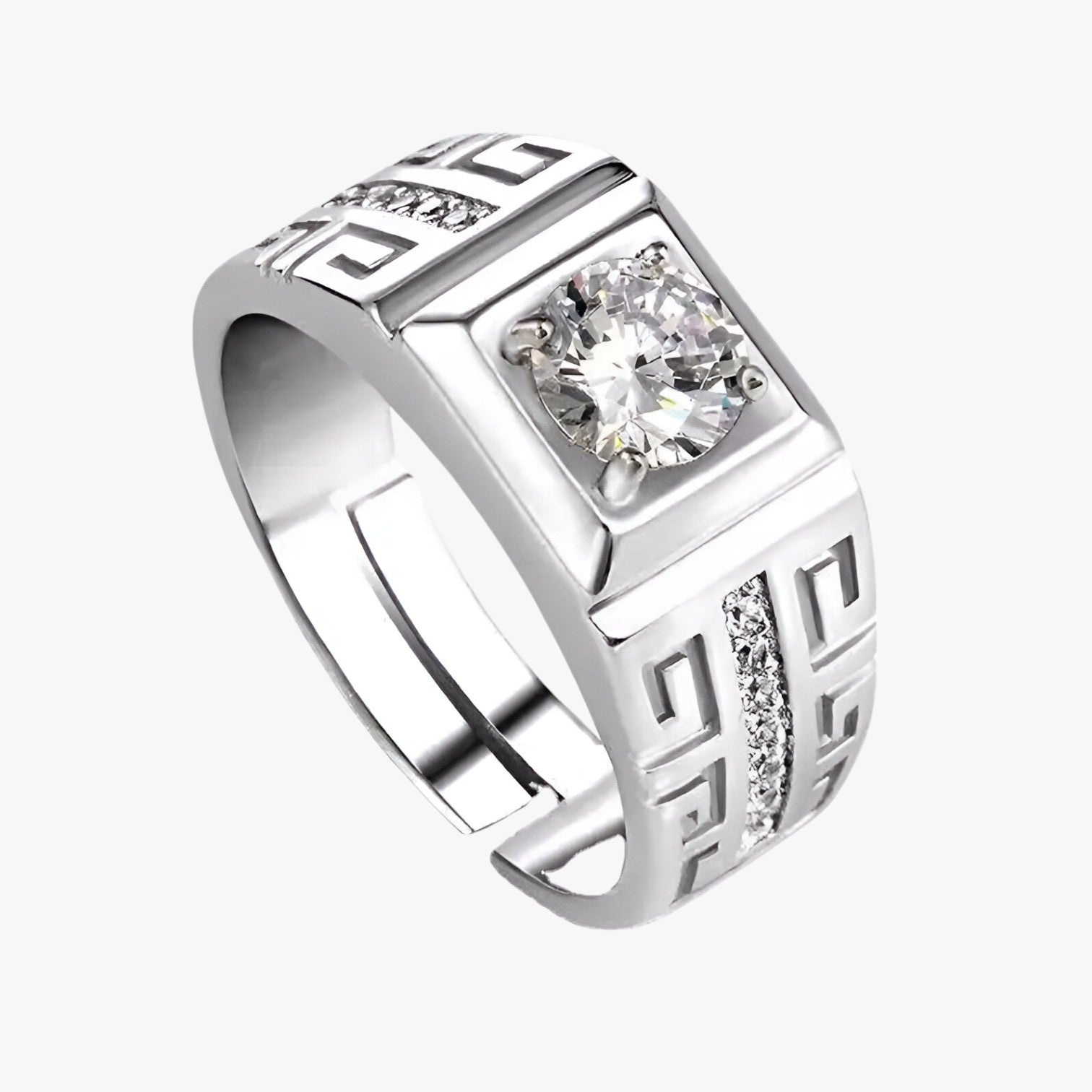 Anello in Argento con Cristalli Scintillanti Uomo - Titolo Standard - anello anello cristalli cristalli jewelry mens accessory mens ring Rings scintillanti uomo - Concept Palermo