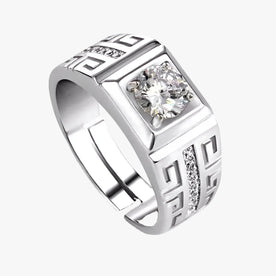 Anello in Argento con Cristalli Scintillanti Uomo - Titolo Standard - anello anello cristalli cristalli jewelry Linen Men mens accessory mens ring Rings scintillanti uomo - Concept Palermo