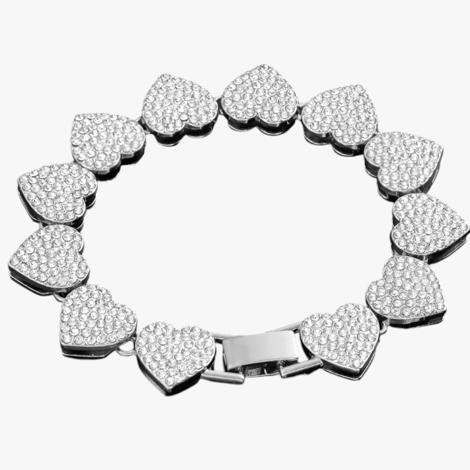 Bracciale Tennis con Ciondoli Cuore & Cristallo – Eleganza Hip Hop per Ogni Occasione Donna - - bracciale bracciale tennis BRACELET BRACELET FOR WOMEN BRACELETS bracelets for women ciondoli cristallo cuore donna eleganza jewelry women bracelets - Concept Palermo