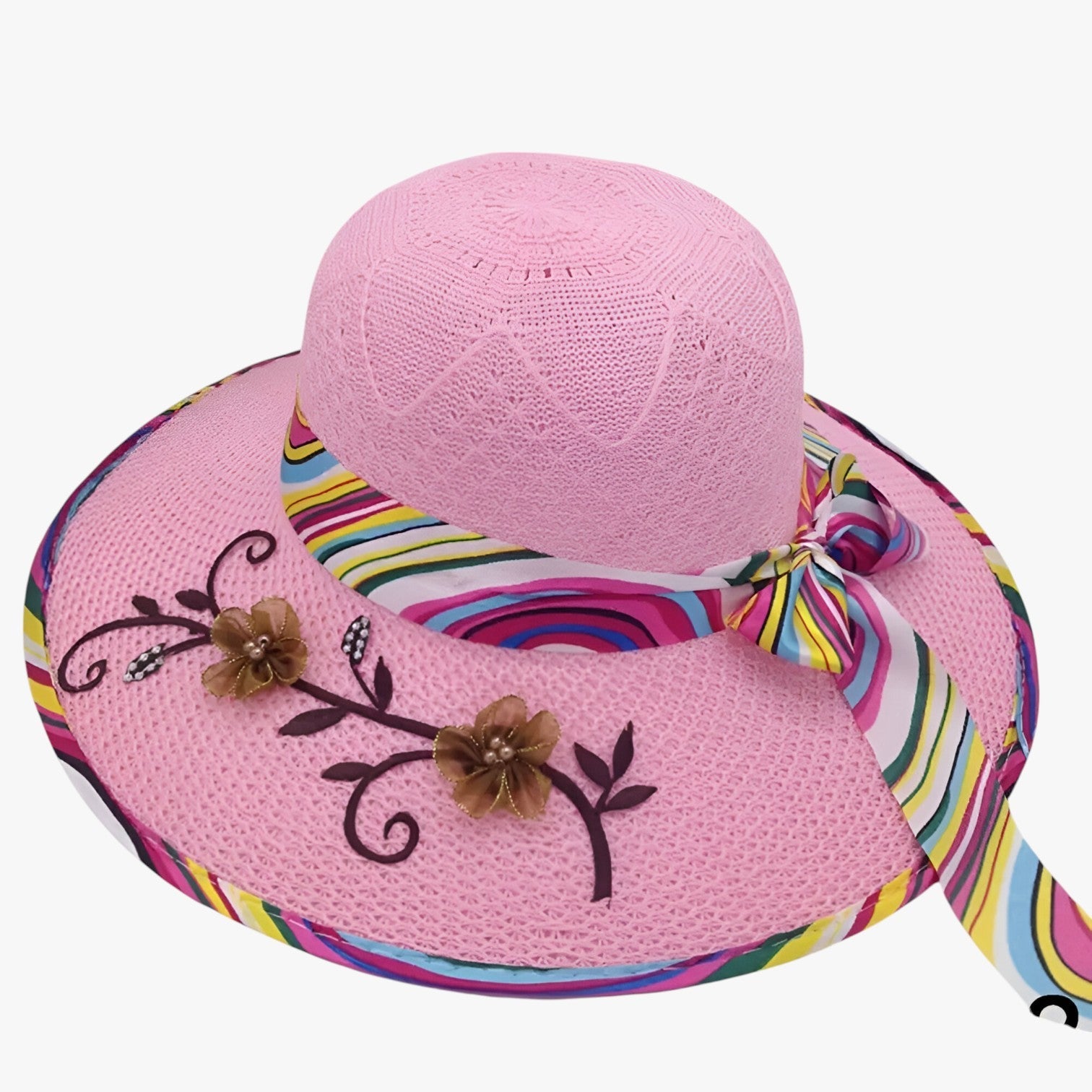 Cappello estivo con grande fascia -, pieghevole e protettivo dai raggi UV Donna - Rosa - cappello cappello estivo donna estivo fascia hat Hat for girls pieghevole protettivo raggi summer hat Sun Hats women hat - Concept Palermo