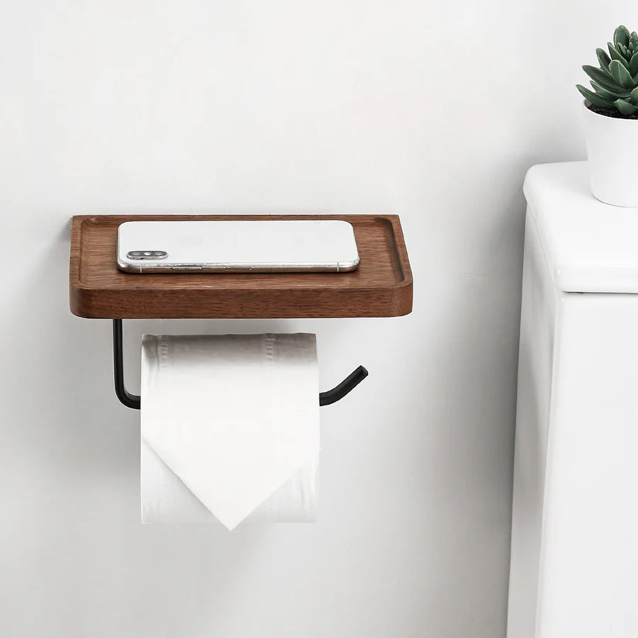 SmartHome - Porta carta igienica in legno supporto per telefono - - Bathroom accessories carta Home home & garden igienica legno phone holder porta smarthome supporto telefono toilet paper holder - Concept Palermo