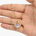 Collana Cuore Oro con Cristalli Brillanti Lana Donna