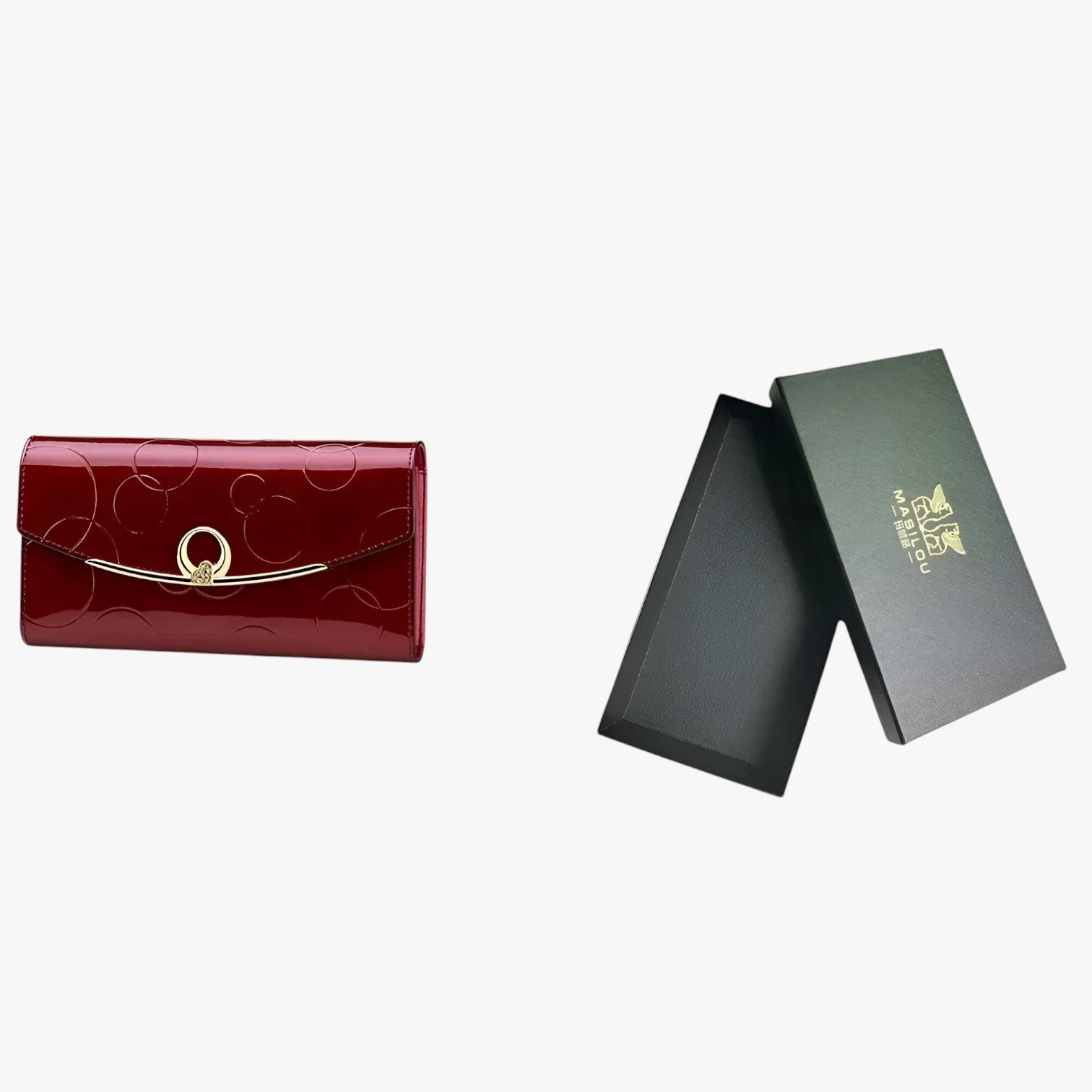 Portafoglio da donna di lusso -, spazioso e pratico Pelle - rosso vino con scatola - donna pelle portafoglio portafoglio donna pratico spazioso wallet wallets womens wallet - Concept Palermo