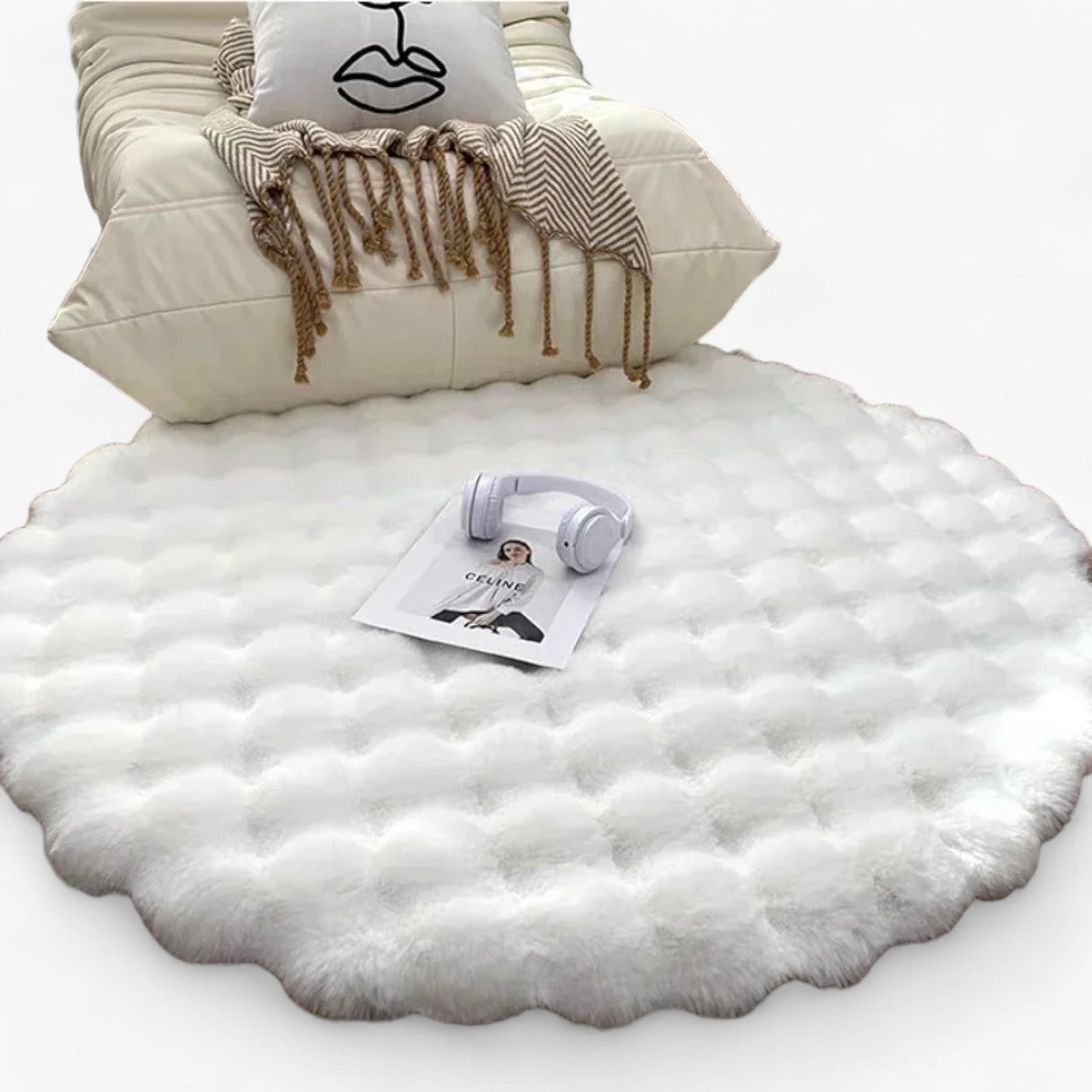 Tappeto soffice antiscivolo per soggiorno e camera da letto - bianco - antiscivolo bedroom camera Home home & garden letto soffice soggiorno tappeto tappeto soffice - Concept Palermo