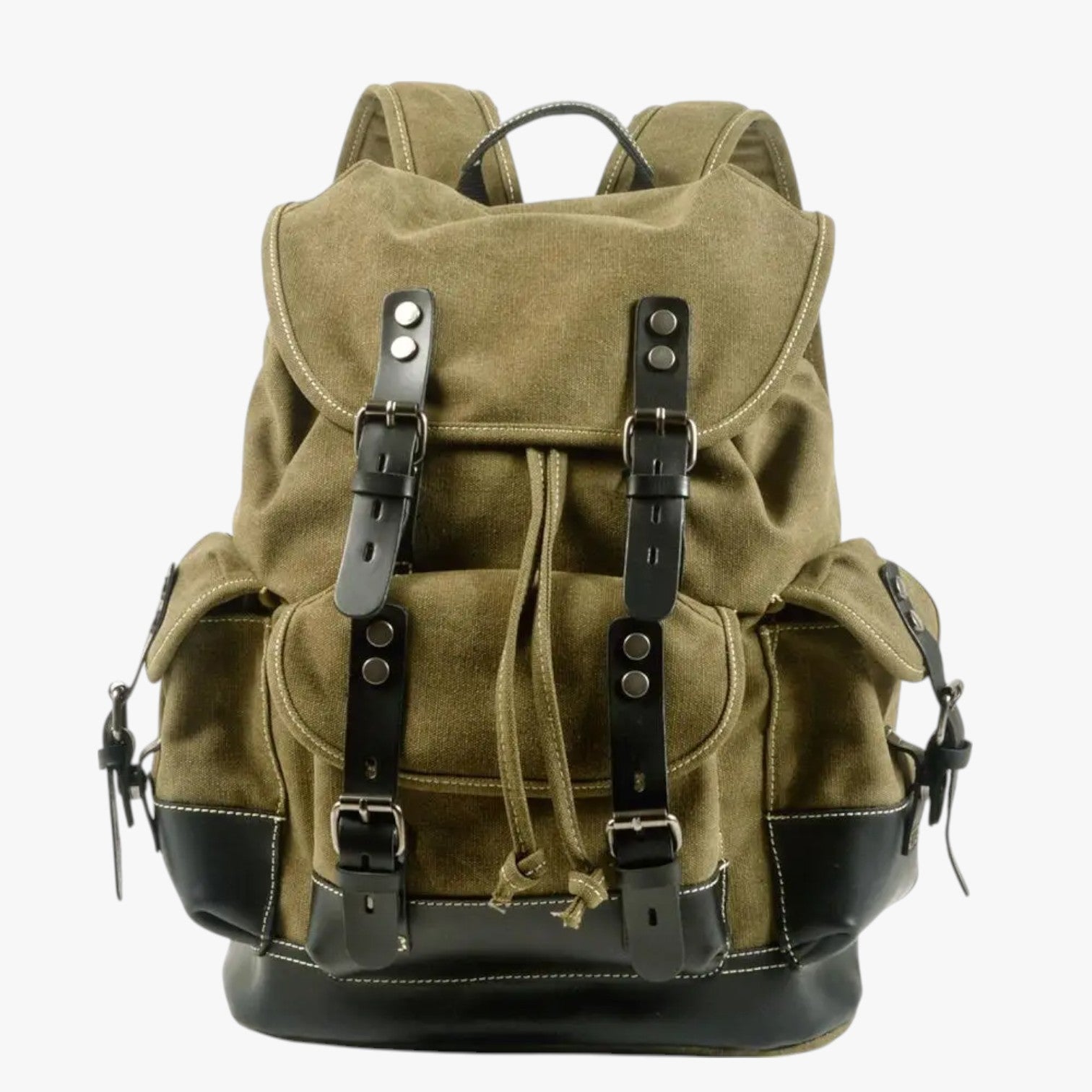 Zaino Escursionismo Tela e Pelle a Grande Capacità Uomo - verde - bag Bags bags for men capacità escursionismo mens bag pelle tela uomo zaino zaino escursionismo - Concept Palermo