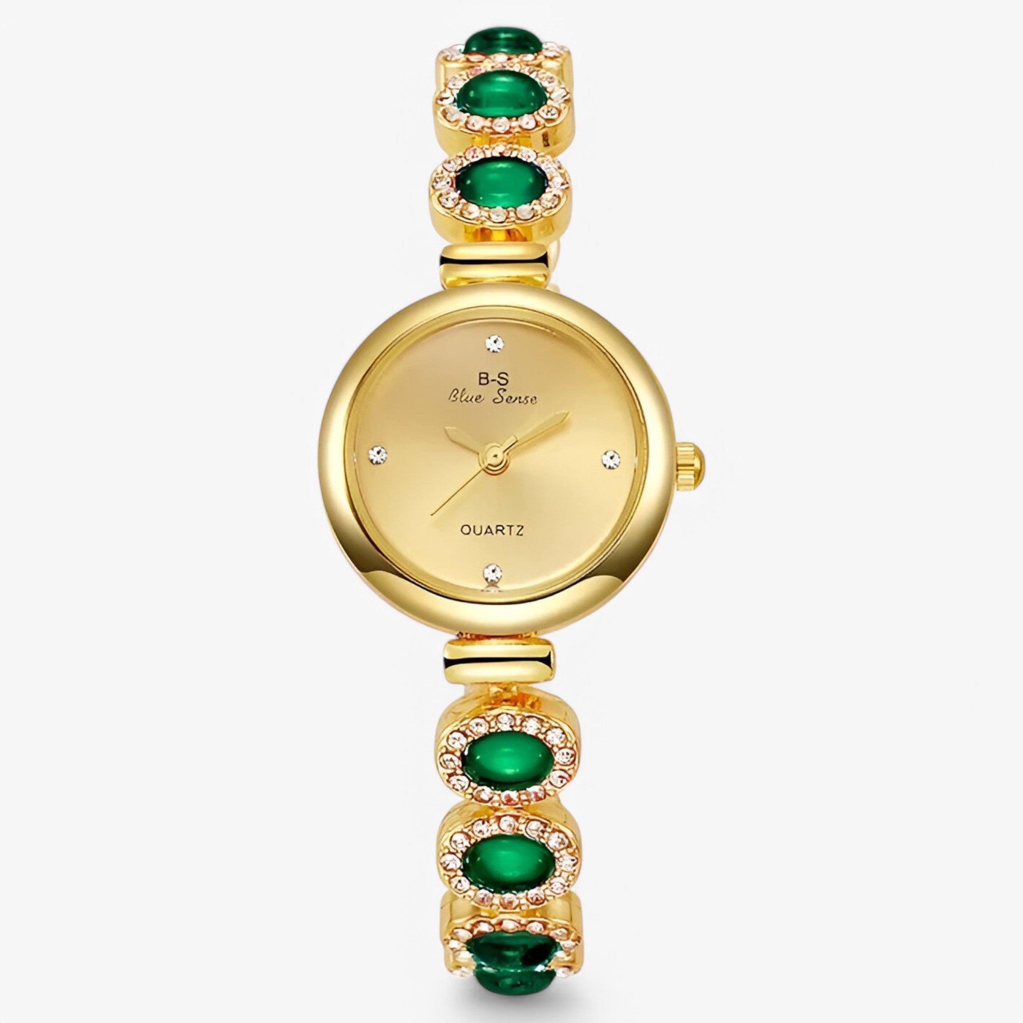 Orologio da donna con pietre verdi e design ispirato ai brand di lusso - Oro - brand design donna female watch ispirato orologio orologio donna pietre verdi watch for women - Concept Palermo