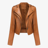 Kort bikerjack van leer voor dames - hoge kwaliteit, snelle levering