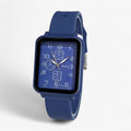 Reloj deportivo de mujer de cuarzo con correa de silicona azul