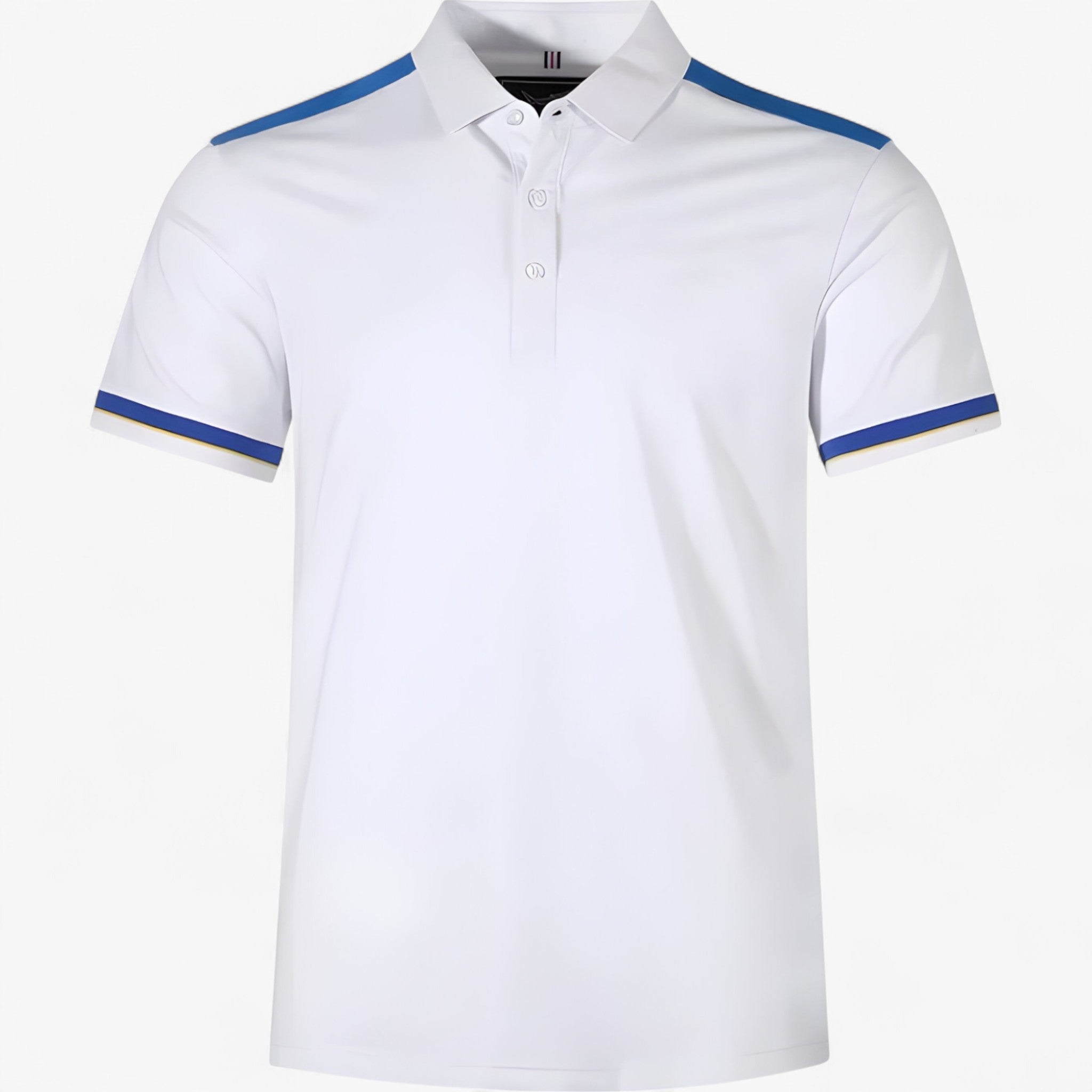 Polo casual da uomo - Design sportivo con spalle a contrasto - Bianco - casual contrasto cotton polo shirt design men's polo men's polo shirt men's top clothes polo polo casual Shirts und Polos spalle sportivo - Concept Palermo