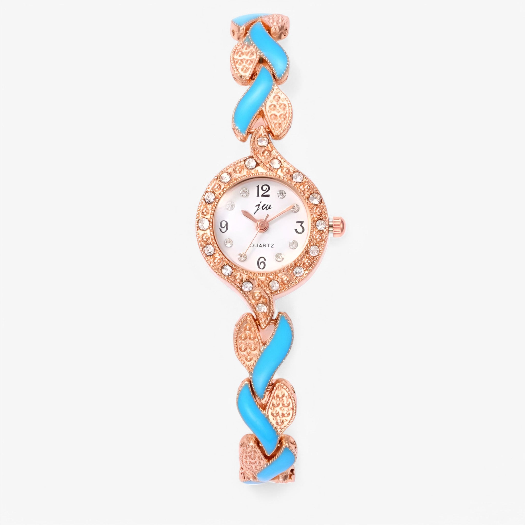 Orologio da donna in acciaio con strass e movimento al quarzo - Blu Cielo - accessoires acciaio donna horloges movimento orologio orologio donna quarzo strass watches - Concept Palermo