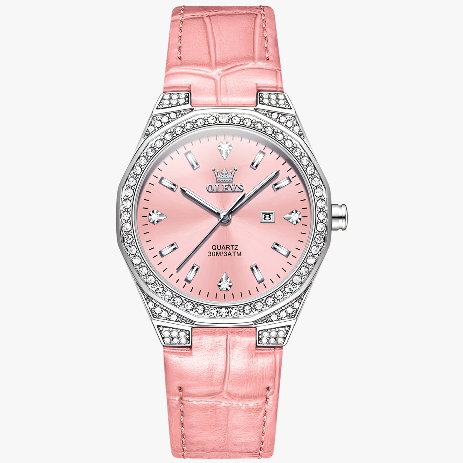 Orologio impermeabile con cinturino in pelle - Rosa - cinturino female watch impermeabile ladies watch orologio orologio impermeabile pelle watch watch for women watches - Concept Palermo