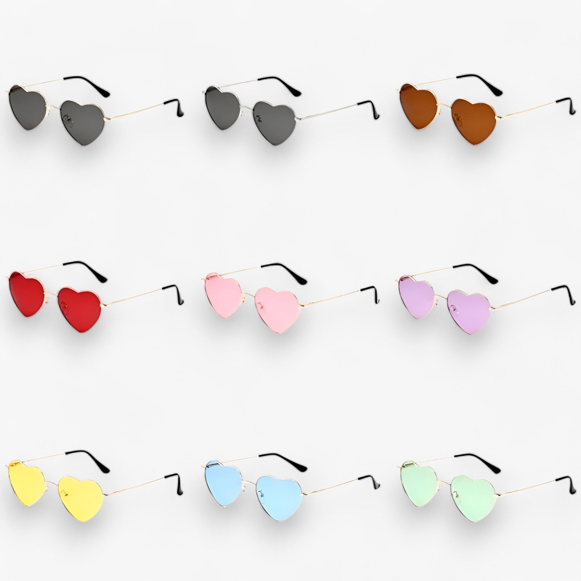 Occhiali da sole a forma di cuore con gradiente - Colori chiari e acidi - - acidi chiari colori cuore forma gradiente occhiali occhiali sole sun glasses WOMEN womens fashion - Concept Palermo