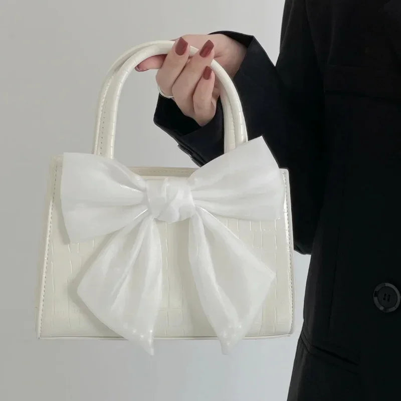 Pochette Rosa con Fiocco Estiva - Bianco - estiva fiocco Linen overig pochette pochette fiocco Unisex - Concept Palermo