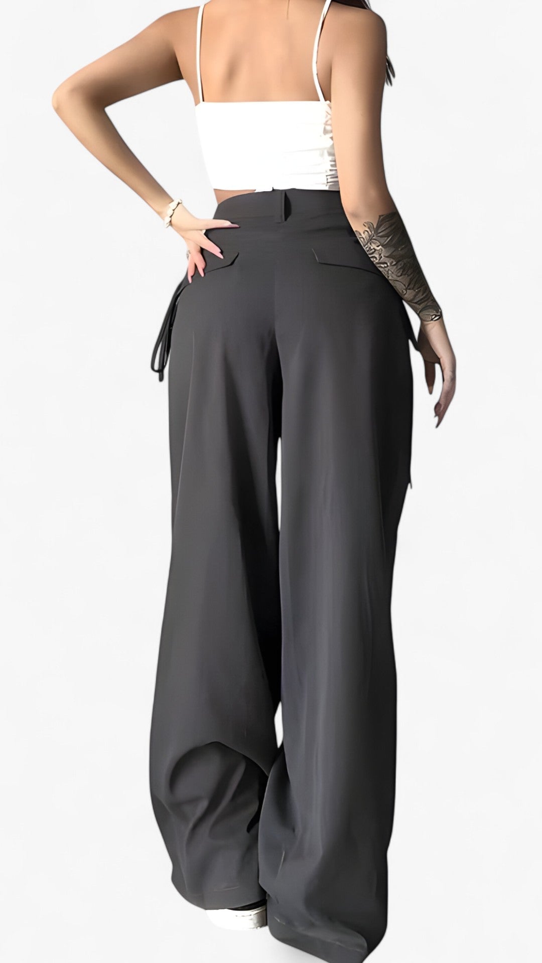 Pantaloni a gamba larga - Vita alta & Stile retrò per ufficio - - alta gamba larga pantaloni pantaloni gamba pants pants for women Pants women retr stile trouser trouser for women women pants - Concept Palermo